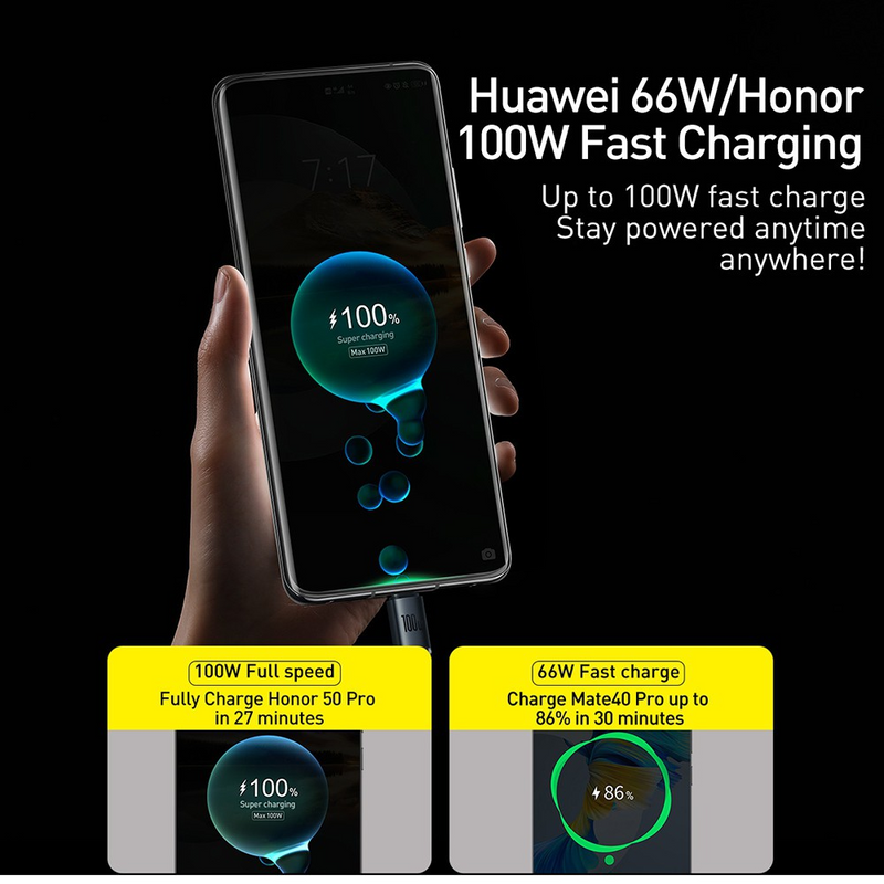 Load image into Gallery viewer, CW-FXP Baseus Crystal Shine Series Fast Charging Data Cable USB to Type-C 100W 2m - Black
