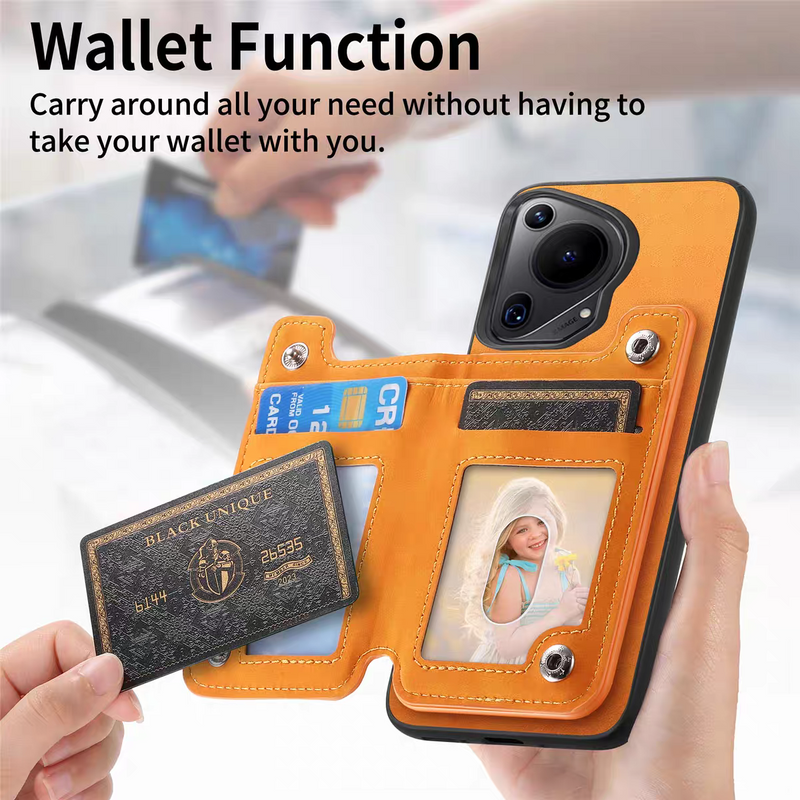 Load image into Gallery viewer, [With Card Solt] Huawei Pura 70/Ultra/Pro/Pro+ Full-coverage Leather Shockproof Wallet Series Case
