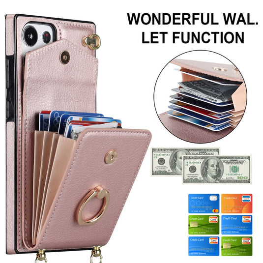 [With Card Slot] Samsung Galaxy S22/Plus/Ultra - Women Crossbody PU Leather Wallet Series Stand Case With Lanyard