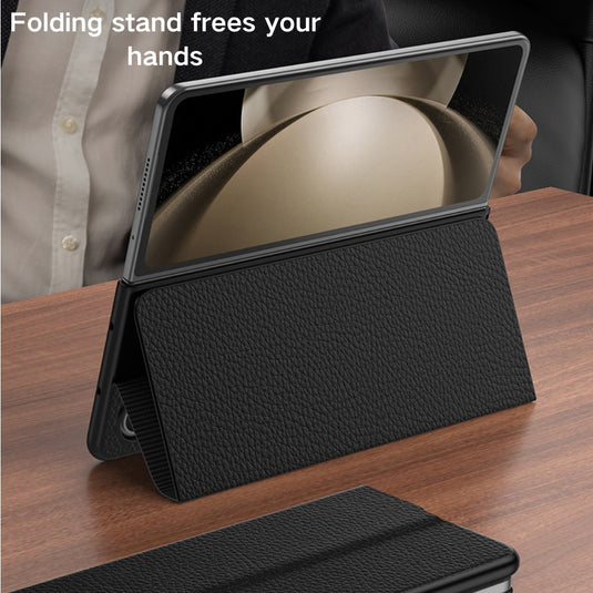 Samsung Galaxy Fold 3 (SM-F926) - Business Magnetic Flip Genuine Leather Series Stand Case