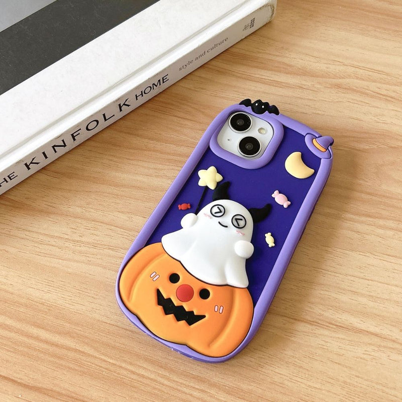 Load image into Gallery viewer, Apple iPhone 16/Pro/Max - Halloween Lovely Wacky Ghost Pumpkin Fashion-Forward Series Case
