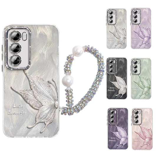 OPPO Reno 12 Pro 5G (CPH2629) - Simple Lucky Butterfly Fashion-Forward Series Case With Pearl Hanging Rope