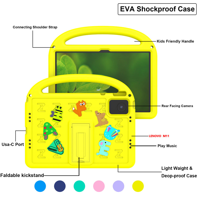 Load image into Gallery viewer, Lenovo Tab M11 11.0&quot; 2024 (TB-330XU/330FU) - Children&#39;s Cartoon Alphabet Style EVA Stand Heavy Duty Series Case
