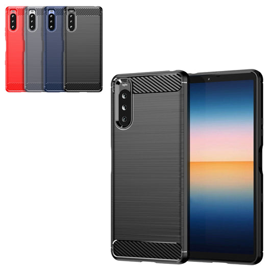 Sony Xperia 1 - Drawing Series Carbon Fiber Shockproof TPU Heavy Duty Series Case