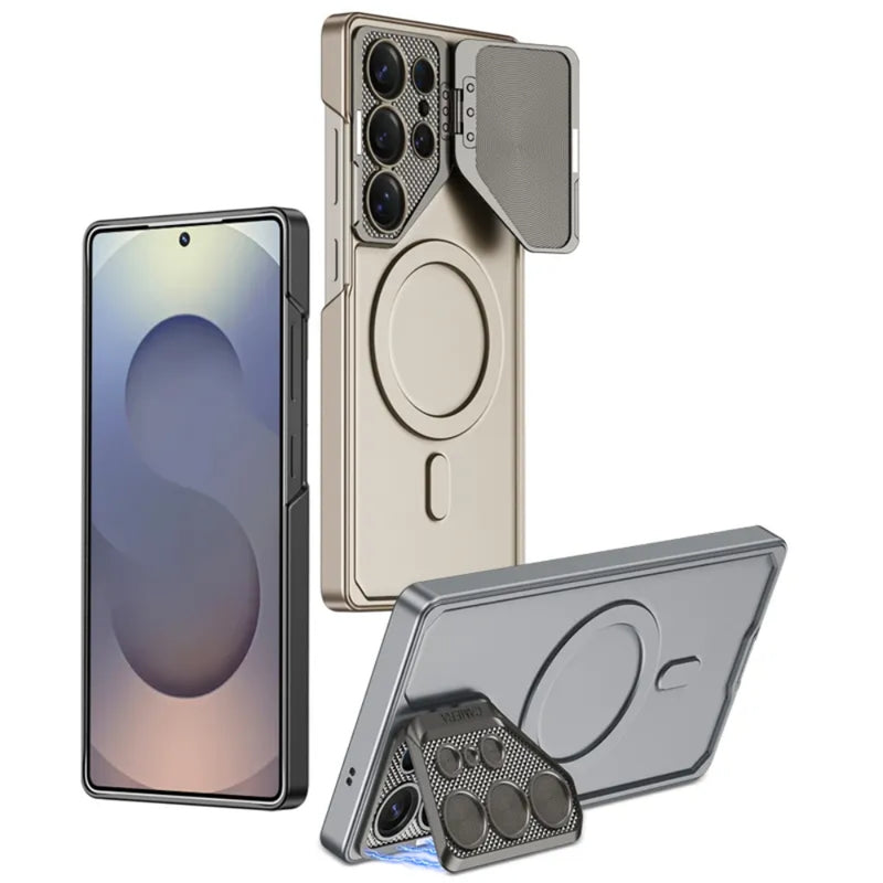 Load image into Gallery viewer, [Magsafe Compatible] Samsung Galaxy S23 Ultra 5G (SM-S918) - Metal Lens Protection Shockproof Kickstand Series Case
