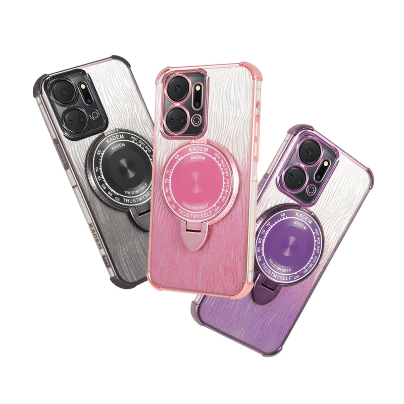 Load image into Gallery viewer, Motorola Moto Edge 50 Pro - Fashion Gradient Metal Frame Mirror Stand Series Case
