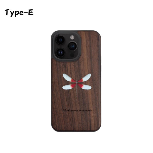 Apple iPhone 13/Pro/Max - Real Insect Specimen Black Walnut Wood Luxury Insect Art Essentials Series Case