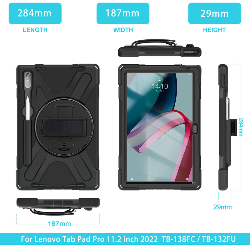 Load image into Gallery viewer, [Built-in Kickstand] Lenovo Tab M8 HD/FHD 8.0&quot; 2019 (TB-8505) - Silicone Full Covered Heavy Duty Series Case With Adjustable Hand Strap
