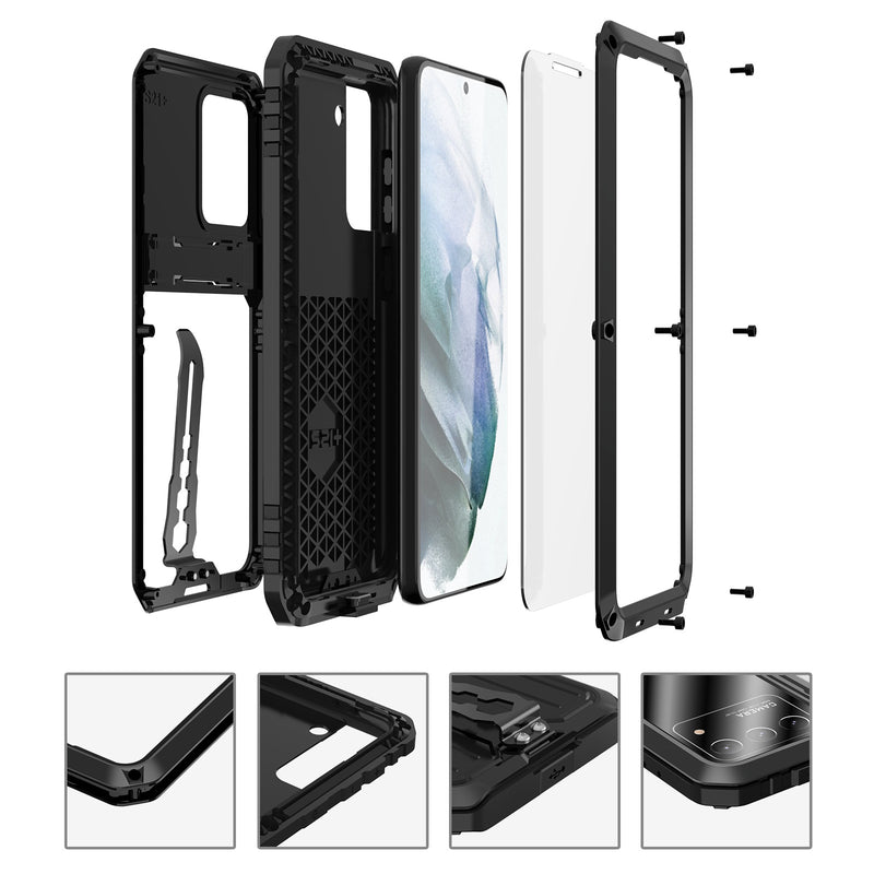 Load image into Gallery viewer, [Built-in Stand] Samsung Galaxy S21/Plus/Ultra/FE - Metal Full Covered Waterproof Heavy Duty Series Case
