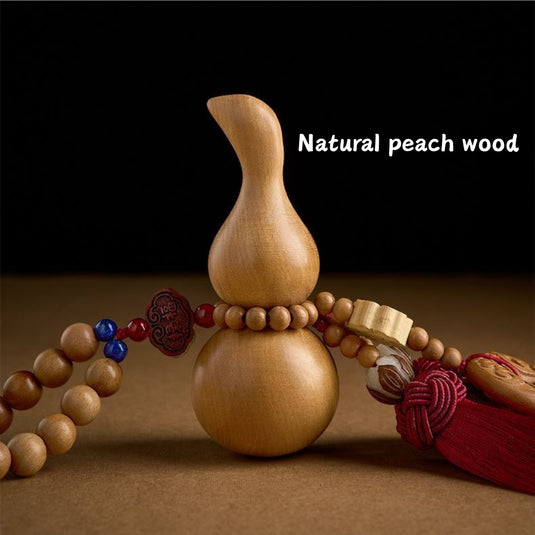 Handmade Peach Wood Peace Buckle Gourd Rearview Mirror Hanging Ornament Elegant and Noble Car Interior Decoration - i-Station Mobile Phone & Electronic Device Repair and Accessories