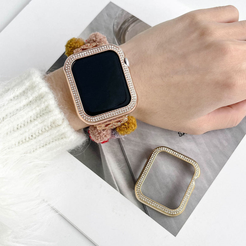 Load image into Gallery viewer, Apple Watch Series 4/5/6/SE/7/8/9 - Diamond-inlaid Double-row Diamond Hollow Watch Case
