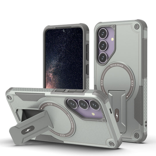 [Magsafe Compatible] Samsung Galaxy S25/Plus/Ultra - Magnetic Invisible Stand Heavy Duty Series Case