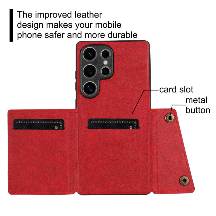 Load image into Gallery viewer, Samsung Galaxy S25/Plus/Ultra - Vehicle-mounted Magnetic Suction Double-buckle and Multi-functional Wallet Series Case
