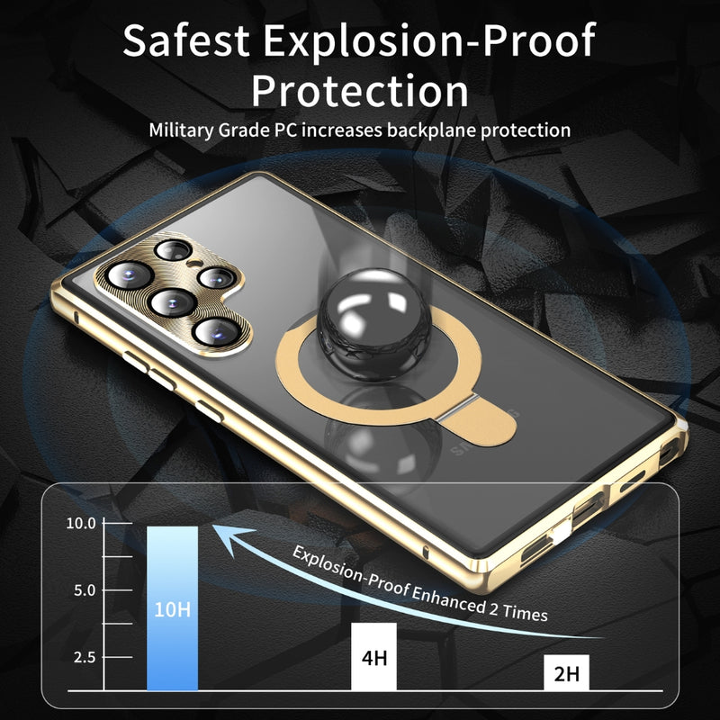 Load image into Gallery viewer, [Magsafe Compatible] Samsung Galaxy S24 Ultra (SM-S928) - Metal Double-Sided Glass Shockproof Stand Series Case
