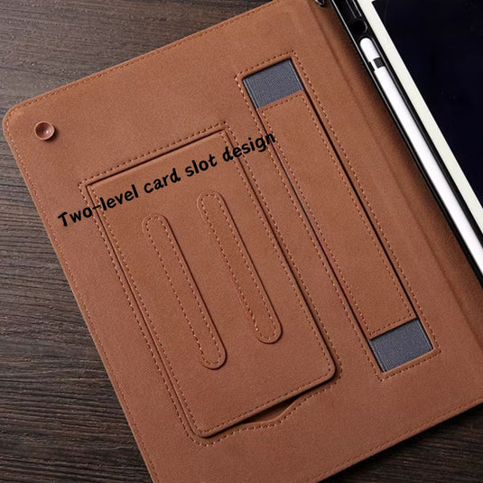 [With Pen Slot][With Card Slot] Apple iPad mini 6 8.3" (2021) - Business PU Leather Fold Stand Series Case With Wrist strap