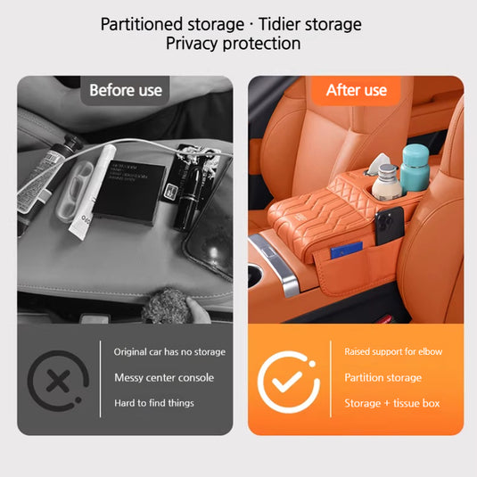 Audi Car Multi-Functional Leather Armrest Box Heightening Pad for A4L, A6L, A3, A5, A7, Q5L, Q3, Q6, Q7