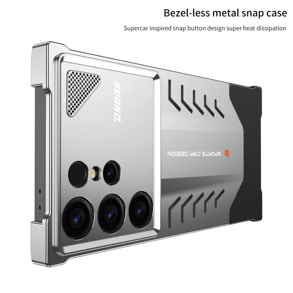 Samsung Galaxy S24 Ultra 5G (SM-S928) - Borderless Aluminum Alloy Leather Snap Metal Case - i-Station Mobile Phone & Electronic Device Repair and Accessories