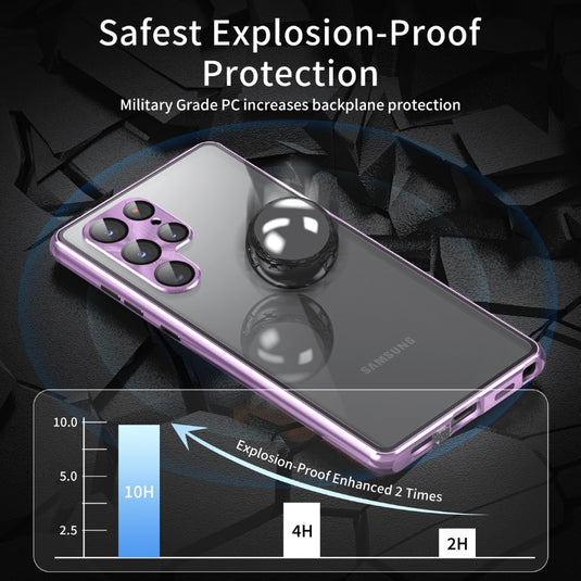 Samsung Galaxy S24/Plus/Ultra/FE - Double Sided Tempered Glass Magnet Adsorption Case With Camera Protector