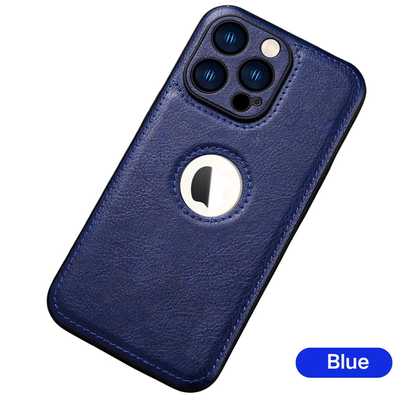 Load image into Gallery viewer, Apple iPhone 15/Plus/Pro/Max - Slim Business Non-Slip Shockproof Genuine Leather Series Case
