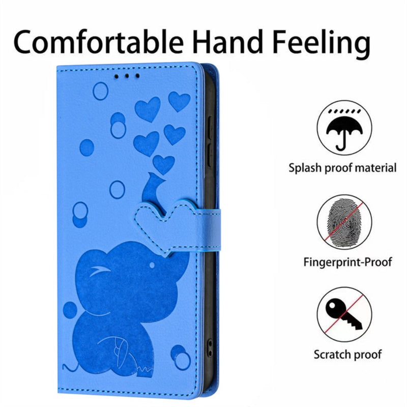 Load image into Gallery viewer, Samsung Galaxy S25/Plus/Ultra - Cartoon Heart-shaped Elephant PU Leather Wallet Series Case
