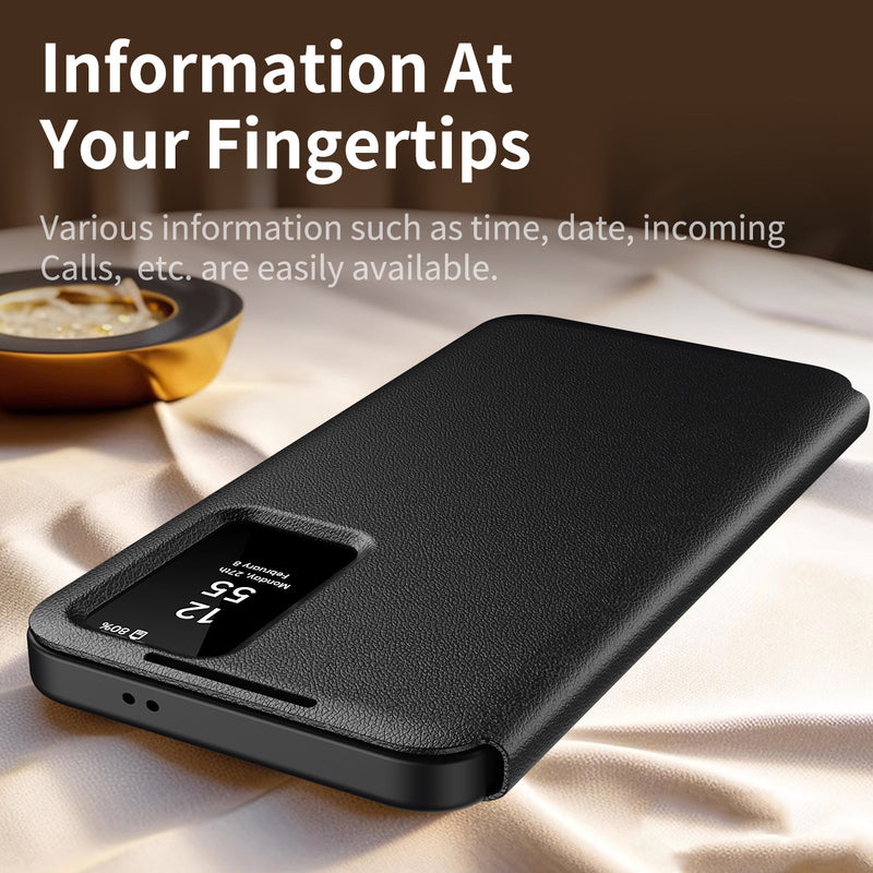 Load image into Gallery viewer, [With Card Slot] Samsung Galaxy S24/Plus/Ultra - Smart Window Allows Answering Calls Without Opening the Cover Leather Case
