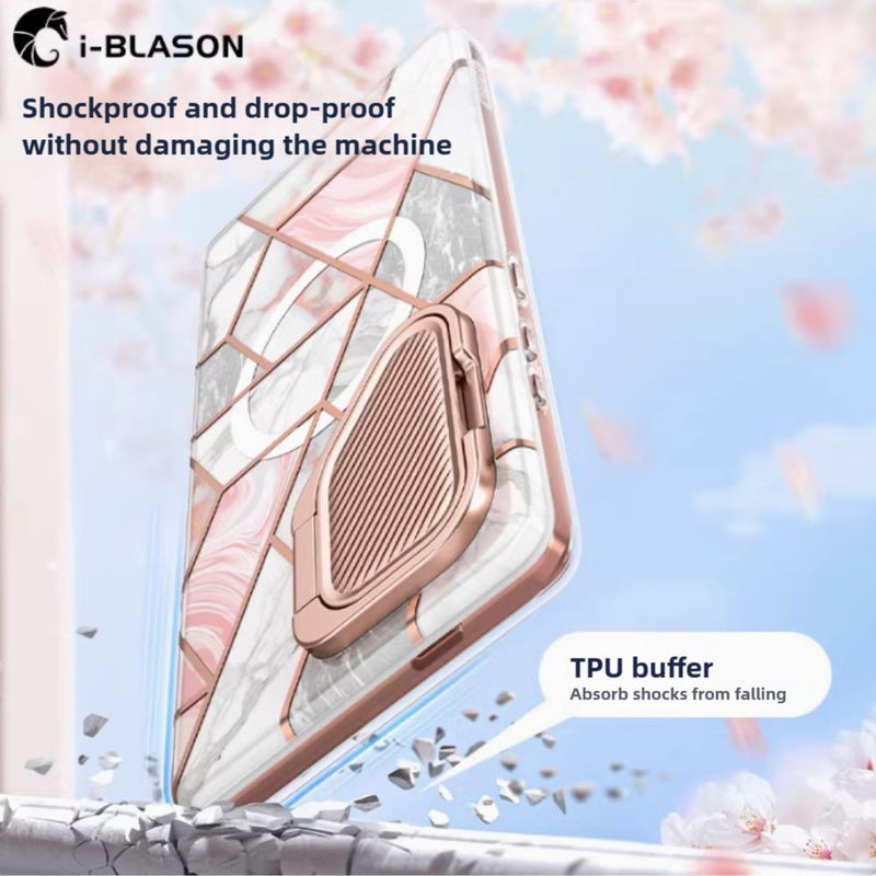 Load image into Gallery viewer, [Magsafe Compatible] Samsung Galaxy S24 Ultra (SM-G928) - i-BLASON Luxury Shell-Membrane Integrated Fashion-Forward Series Stand Case
