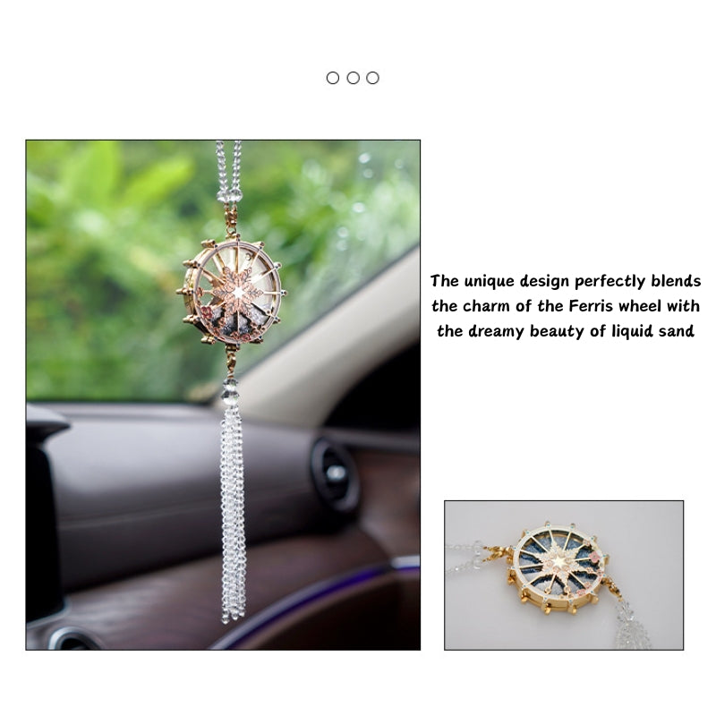 Load image into Gallery viewer, High-End Exquisite Ferris Wheel Liquid Sand Crystal Car Rearview Mirror Pendant Interior Decoration - i-Station Mobile Phone &amp; Electronic Device Repair and Accessories
