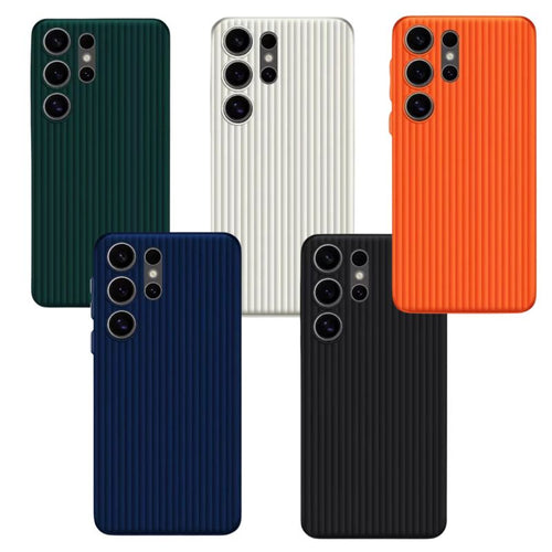 [Magsafe Compatible] Samsung Galaxy S23(SM-S911)/Plus(SM-S916)/Ultra(SM-S918) - Vertical Stripes Soft Liquid Silicone Essentials Series Case