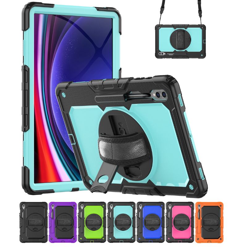 Load image into Gallery viewer, [Built-in Stand] Samsung Galaxy Tab A9 2023 8.7&quot; (SM-X110/X115) - 360 Degree Stand PC + Silicone Shockproof Case With Strap
