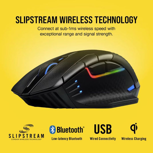 CORSAIR Dark CORE RGB PRO SE Wireless FPS/MOBA Gaming Mouse with Qi Wireless Charging – 18,000 DPI – 8 Programmable Buttons – Sub-1ms Wireless – iCUE Compatible – PC, Mac, PS5, PS4, Xbox