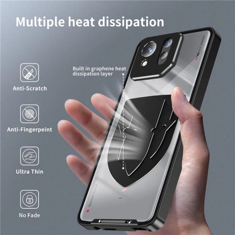 Load image into Gallery viewer, ASUS Rog Phone 8 &amp; 8 Pro - Transparent Cooling Phone Essentials Series Case With Metal Lens Cover
