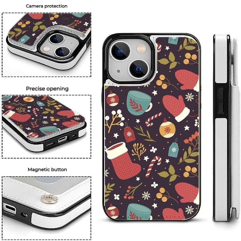 Load image into Gallery viewer, [With Card Slot] Apple iPhone 12/Mini/Pro/Max - Christmas Themed Leather Wallet Fashion-Forward Series Case
