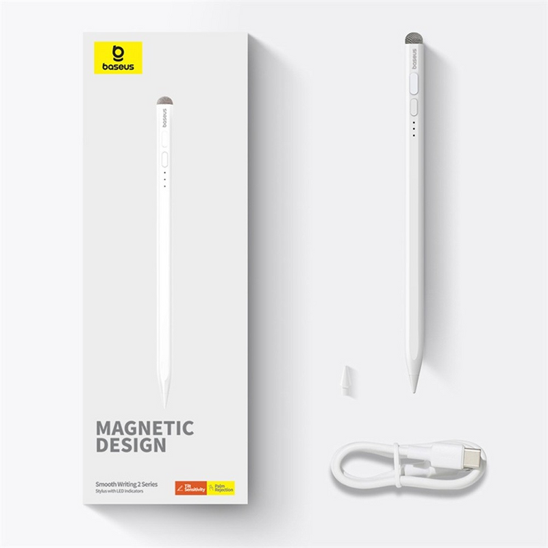 Load image into Gallery viewer, Baseus Smooth Writing 2 Series Stylus with LED Indicators (P80015802213-00) (Active/Passive Version) - Moon White - i-Station Mobile Phone &amp; Electronic Device Repair and Accessories
