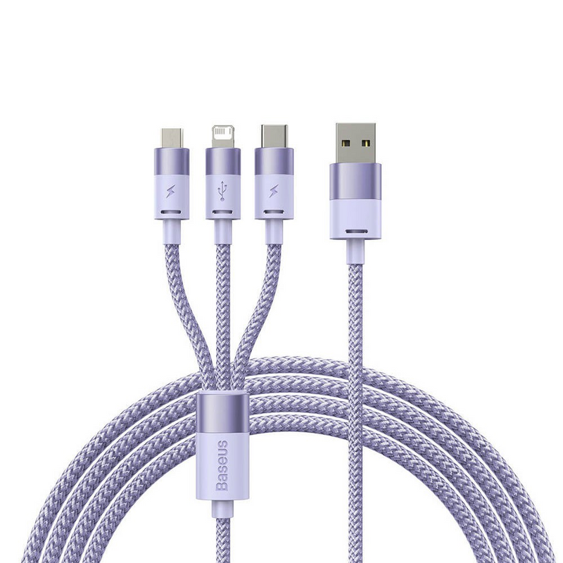 Load image into Gallery viewer, Baseus StarSpeed 1-for-3 Fast Charging Data Cable USB to M+L+C 3.5A 1.2m
