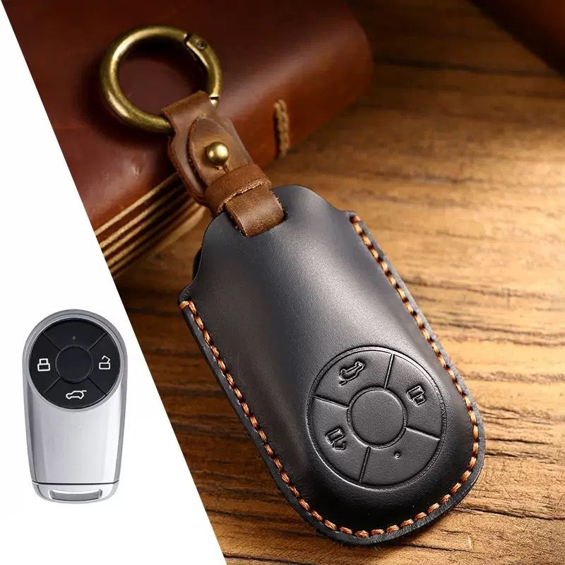Load image into Gallery viewer, Great Wall Handcrafted Genuine Leather Car Key Fob Case Cover For ORA Good Cat, Lightning Cat, Black Cat, Ballet Cat, Good Cat GT, White Cat
