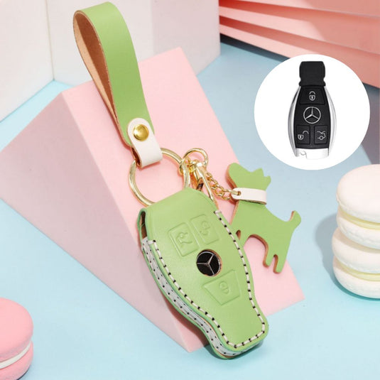 Mercedes Benz Genuine Leather Full Protection Car Key Fob Case Cover For Benz A-Class, C-Class, E-Class, G-Class, S-Class