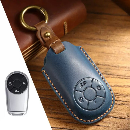 Great Wall Handcrafted Genuine Leather Car Key Fob Case Cover For ORA Good Cat, Lightning Cat, Black Cat, Ballet Cat, Good Cat GT, White Cat