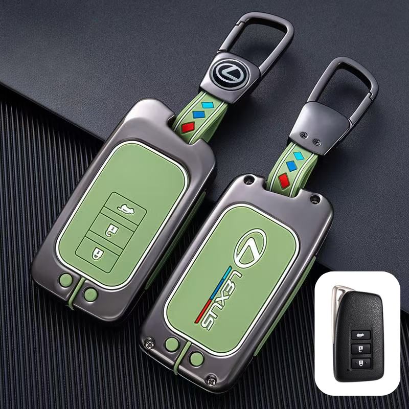 Load image into Gallery viewer, Lexus Metal Shell &amp; Soft Silicone Car Key Fob Case Cover For ES200, NX 300h, RX 300, LM, LS500h, LX 570
