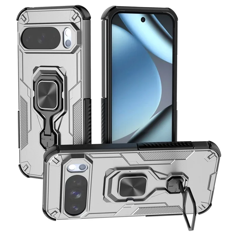 Load image into Gallery viewer, [Built-in Ring Bracket] Google Pixel 10/Pro Mecha-style Anti-slip Protective Hard Heavy Duty Series Case
