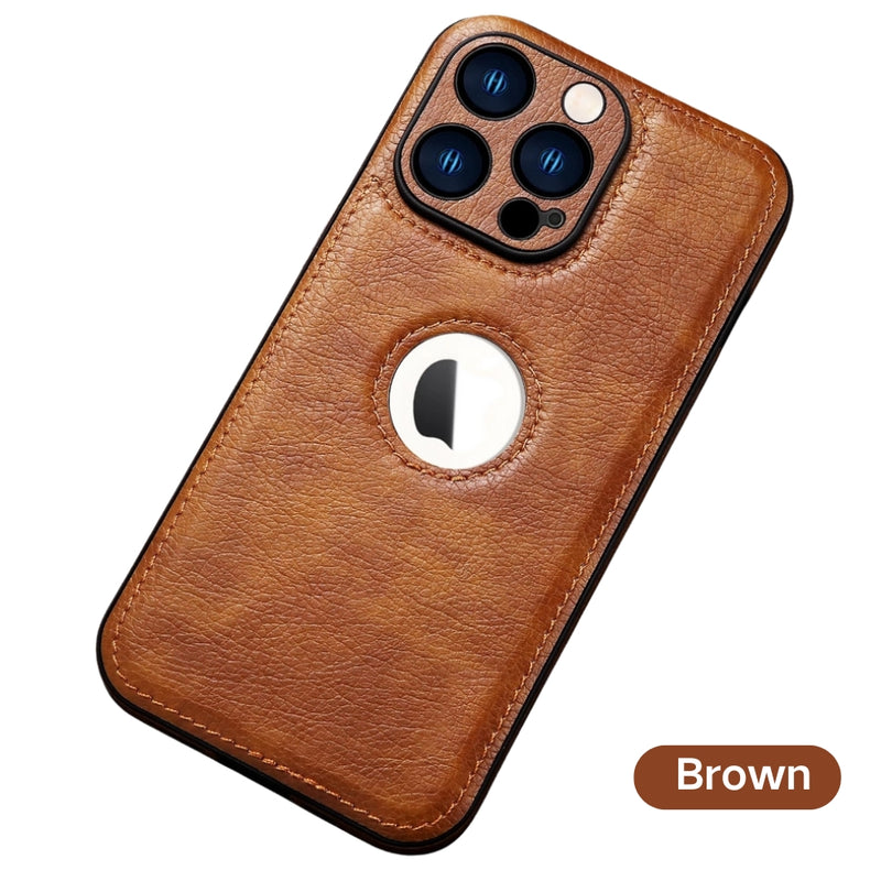 Load image into Gallery viewer, Apple iPhone 12/Pro/Max - Slim Business Non-Slip Shockproof Genuine Leather Series Case
