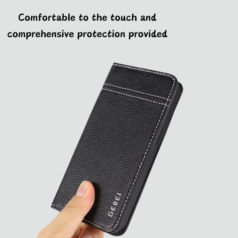 Load image into Gallery viewer, [With Card Slot][Adjustable Bracket] Apple iPhone 14/Plus/Pro/Max - Business Anti-Drop and Anti-Scratch Genuine Leather Flip Wallet Series Stand Case
