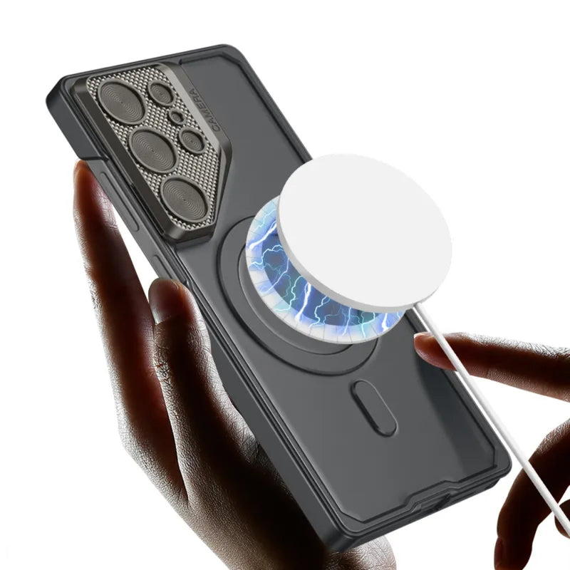 Load image into Gallery viewer, [Magsafe Compatible] Samsung Galaxy S23 Ultra 5G (SM-S918) - Metal Lens Protection Shockproof Kickstand Series Case
