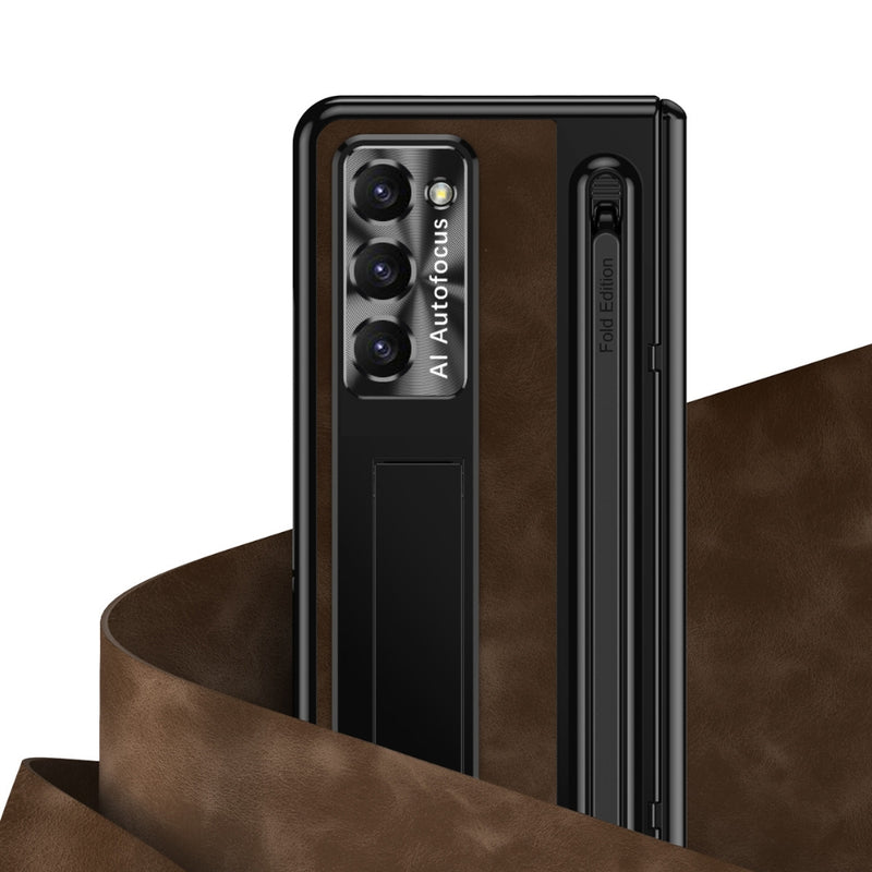 Load image into Gallery viewer, [With Card Slot] Samsung Galaxy Z Fold 5 5G (SM-F946) - Retro Leather Folding Stand Series Shockproof Case
