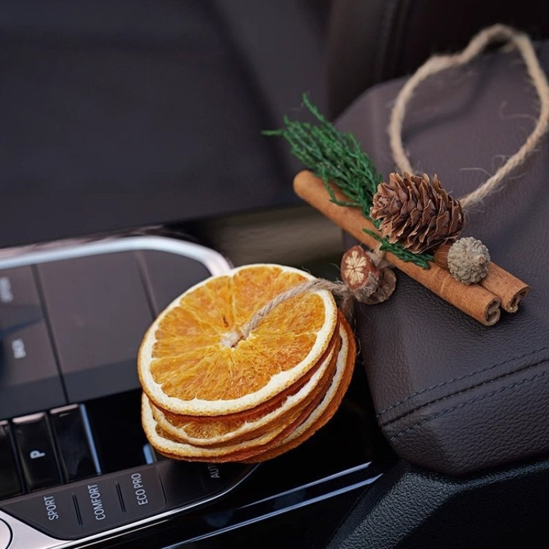 Load image into Gallery viewer, Handmade Forest Style Natural Cinnamon Orange Slice Pinecone Pendant Car Rearview Mirror Hanging Ornament Creative Gift - i-Station Mobile Phone &amp; Electronic Device Repair and Accessories
