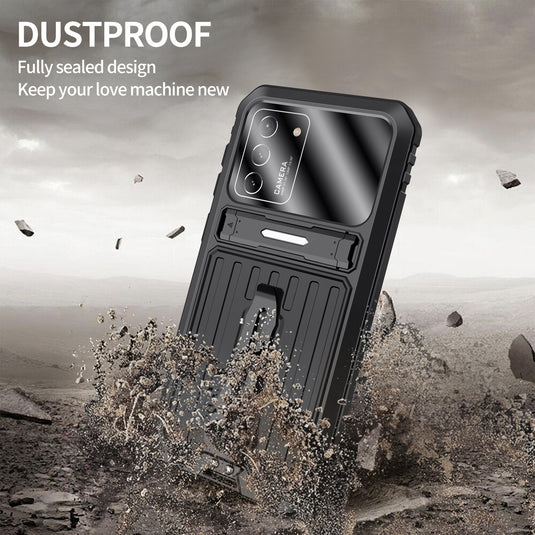 [Built-in Stand] Samsung Galaxy S21/Plus/Ultra/FE - Metal Full Covered Waterproof Heavy Duty Series Case