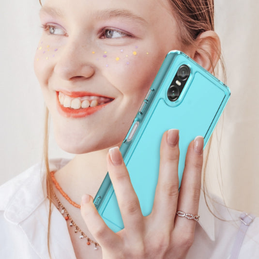 Sony Xperia 1 V - Candy Colors TPU Silicone Transparent Heavy Duty Series Case