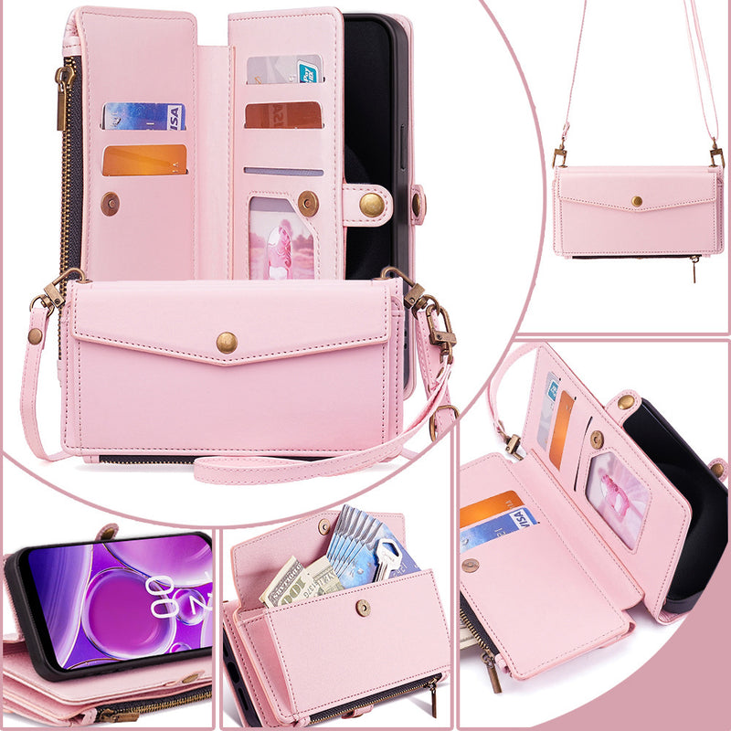 Load image into Gallery viewer, [With Card Slot] Nokia C110 4G - Women Crossbody Wallet Stand Case With Lanyard
