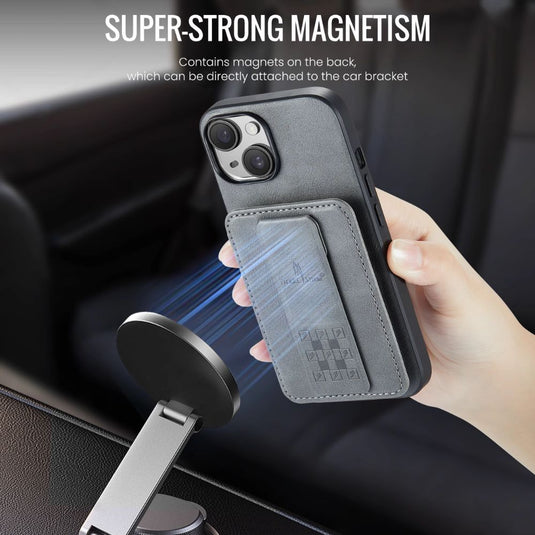 [With Card Slot][Car Magsafe Compatible] Apple iPhone 11/Pro/Max - Foldable RFlD Anti-theft Swipe Anti-drop PU Leather Wallet Series Stand Case