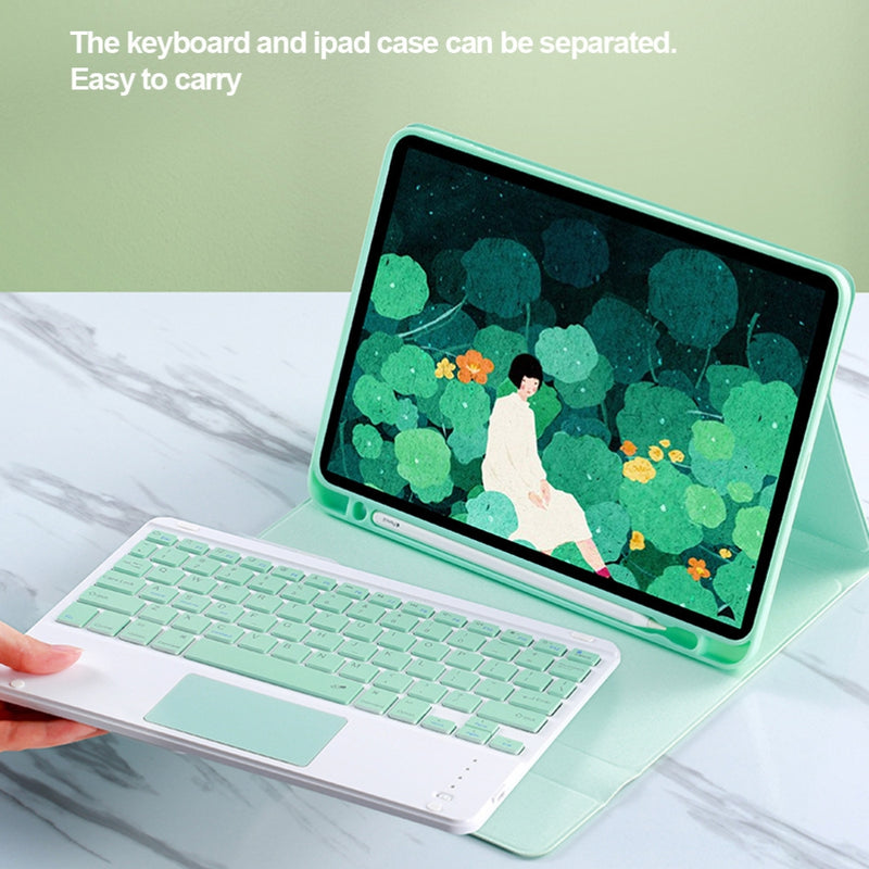 Load image into Gallery viewer, [With Pen Slot] Apple iPad 10.2&quot; 7th/8th/9th Gen (2019/2020/2021) - Simple PU Leather Flip Case With Touch Keyboard and Mouse
