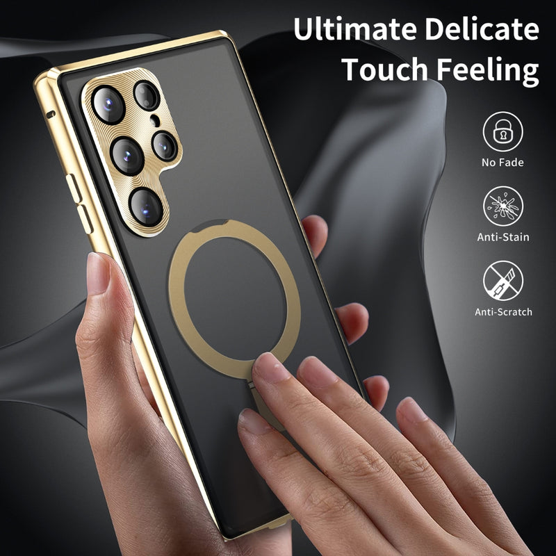 Load image into Gallery viewer, [Magsafe Compatible] Samsung Galaxy S24 Ultra (SM-S928) - Metal Double-Sided Glass Shockproof Stand Series Case
